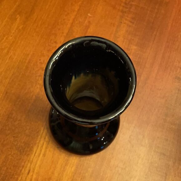Vintage Black Glazed Pottery Vase - Picture 2 of 6